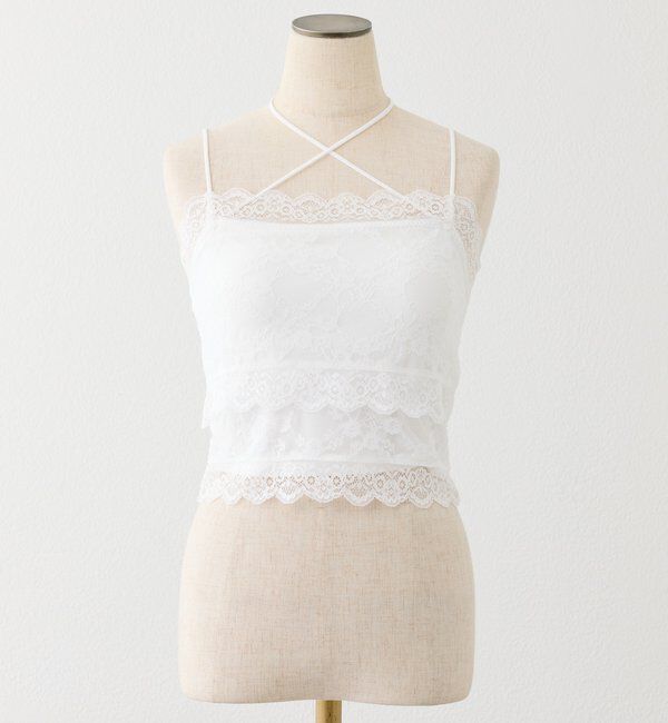  「カップ付きレースキャミソール」|プルオーバー|オフホワイト