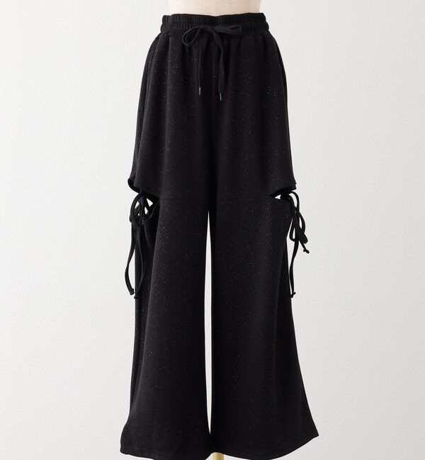  「【セットアップ可能】【SMサイズ展開あり】サイドカットリボンスエットパンツ」|その他|ブラック