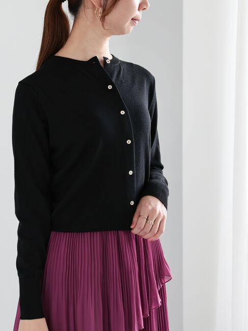 Te chichi「メタル釦クルーネックカーディガン」|カーディガン|