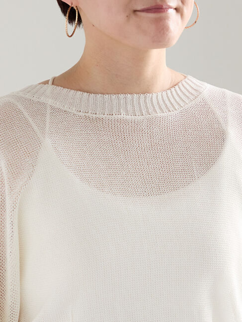 Te chichi「【WEB限定カラーあり】ペーパータッチヤーン2wayメッシュニット」|ニット・セーター|