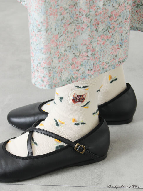 Samansa Mos2「【miyuki matsuo&times;Samansa Mos2】花柄ソックス」|ソックス|