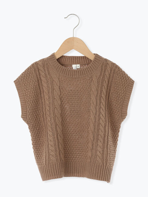 Samansa Mos2 Lagom「【マシンウォッシャブル】ニットベスト」|ダウンベスト・ベスト|モカ