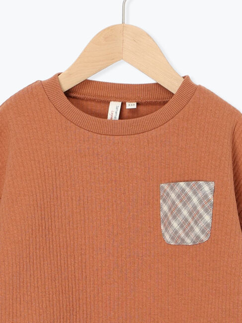 Samansa Mos2 Lagom「チェック切替トレーナー」|Tシャツ・カットソー|