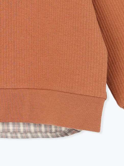 Samansa Mos2 Lagom「チェック切替トレーナー」|Tシャツ・カットソー|