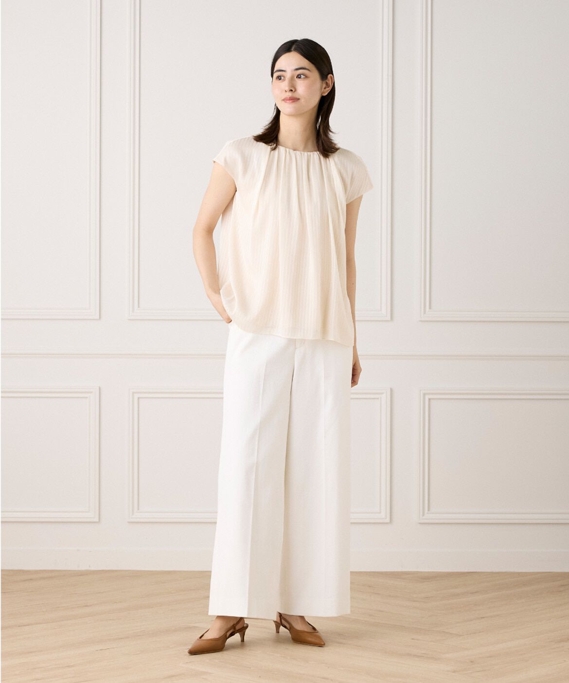 INED「シアーストライプブラウス　」|シャツ・ブラウス|