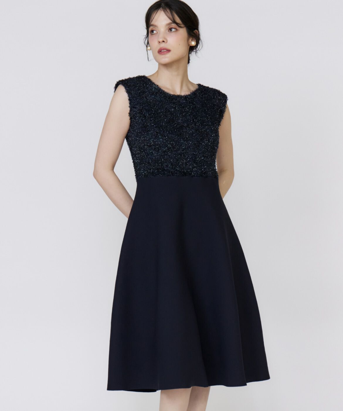 Maglie le cassetto「《ﾌﾗﾝﾄﾞﾙ45周年限定ｺﾚｸｼｮﾝ》ｼｬｷﾞｰﾗﾒﾄﾞｯｷﾝｸﾞ  」|ワンピース|ネイビー