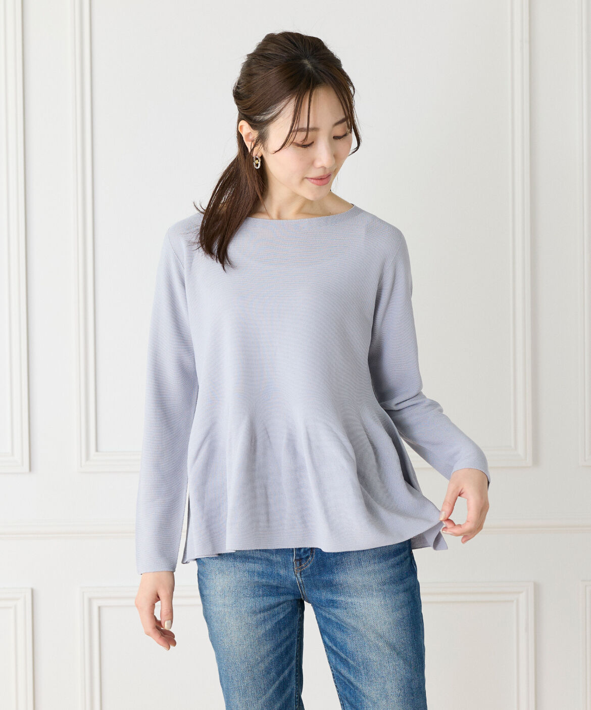 7-IDconcept.「ヘムフレア プルオーバー」|ニット・セーター|