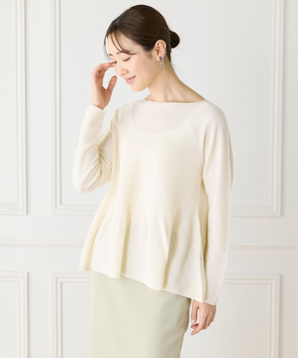 7-IDconcept.「ヘムフレア プルオーバー」|ニット・セーター|