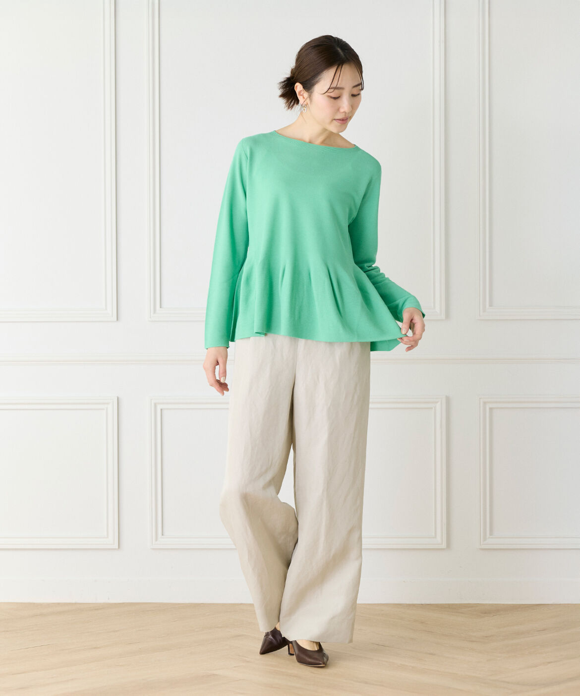 7-IDconcept.「《大きいサイズ》ヘムフレア プルオーバー」|ニット・セーター|