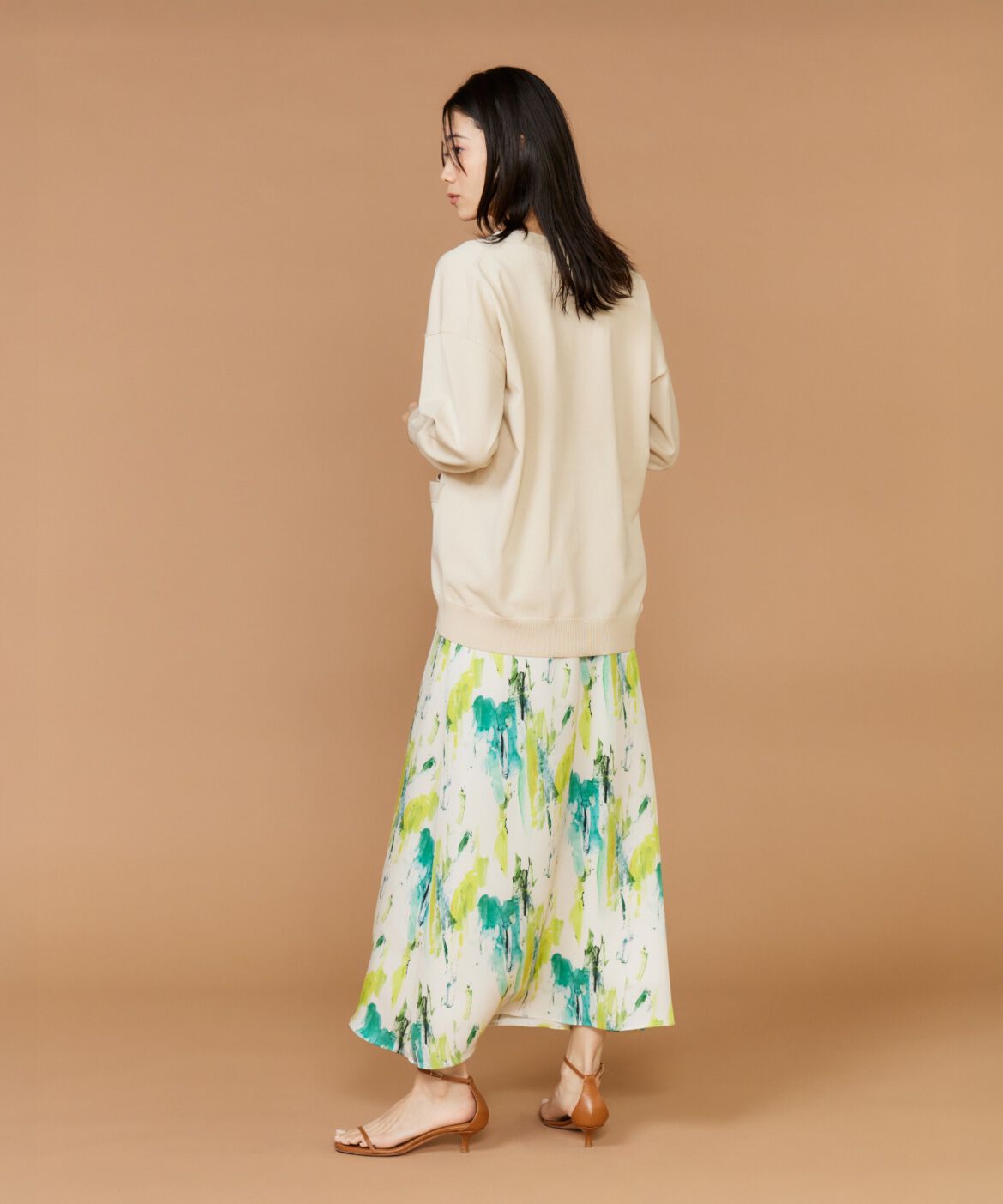 INED「《大きいサイズ》Vネックカーディガン」|カーディガン|