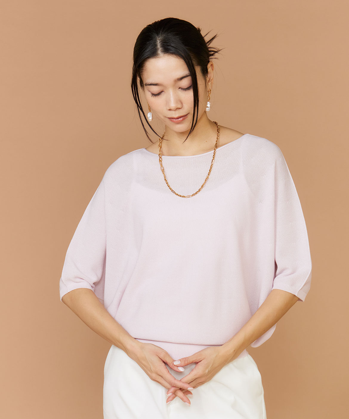 INED「《大きいサイズ》ドルマンスリーブニット《Cuoo》」|ニット・セーター|グレイッシュ 3