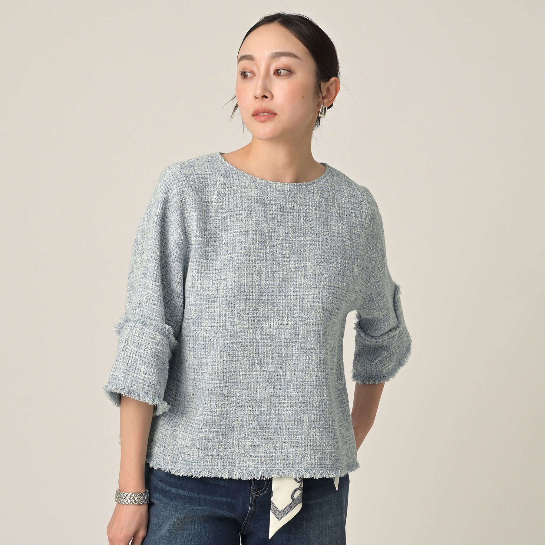 UNTITLED「【洗える】ツイードドルマンブラウス」|シャツ・ブラウス|