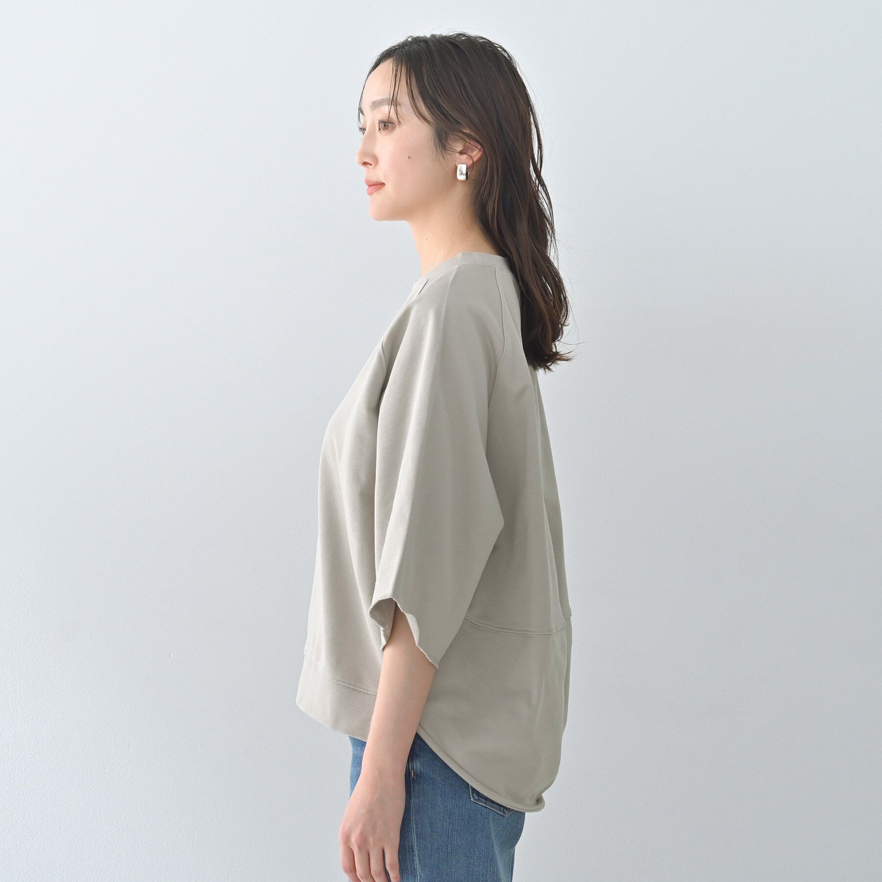 UNTITLED「【Liyoca】裏毛ハーフスリーブプルオーバー」|Tシャツ・カットソー|