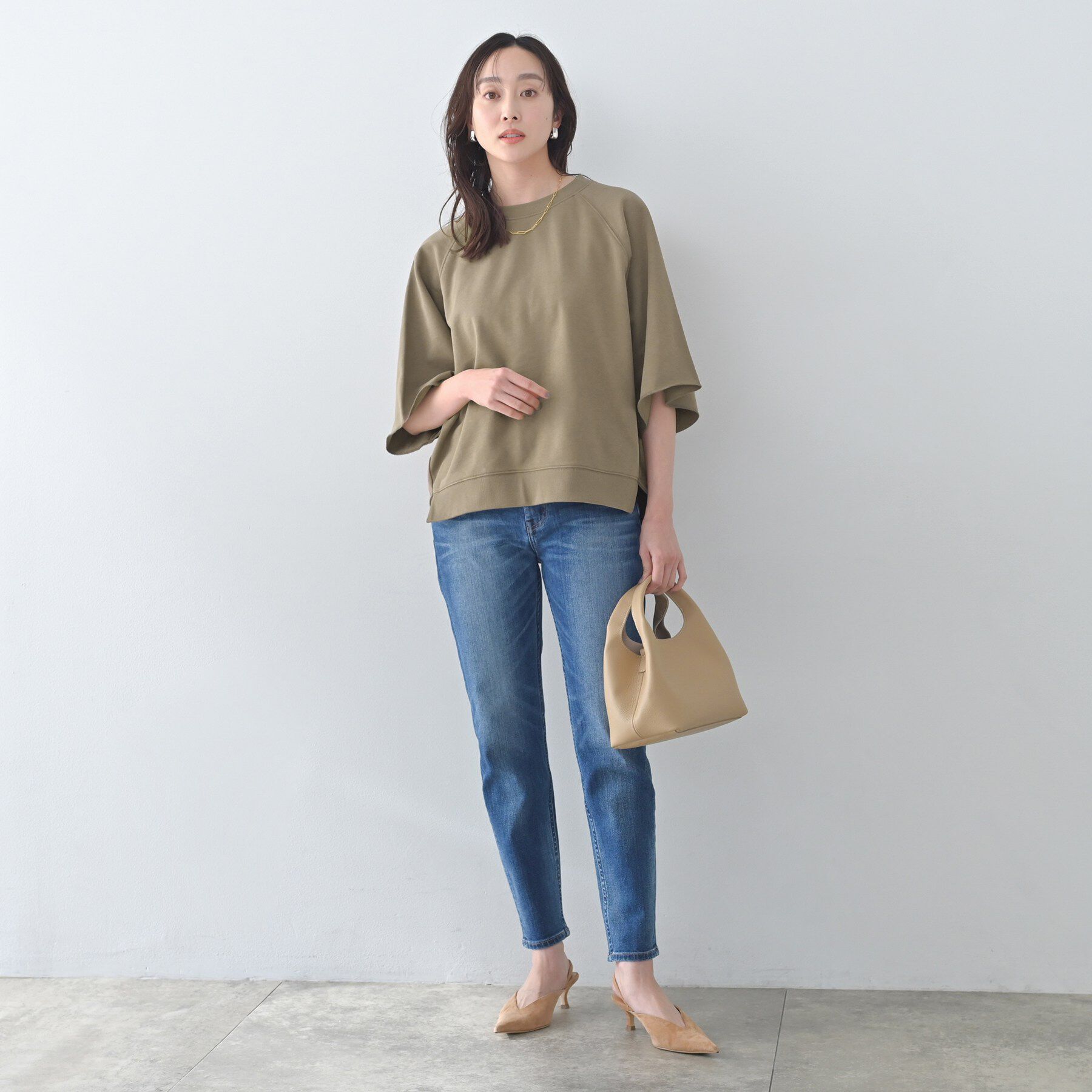 UNTITLED「【Liyoca】裏毛ハーフスリーブプルオーバー」|Tシャツ・カットソー|