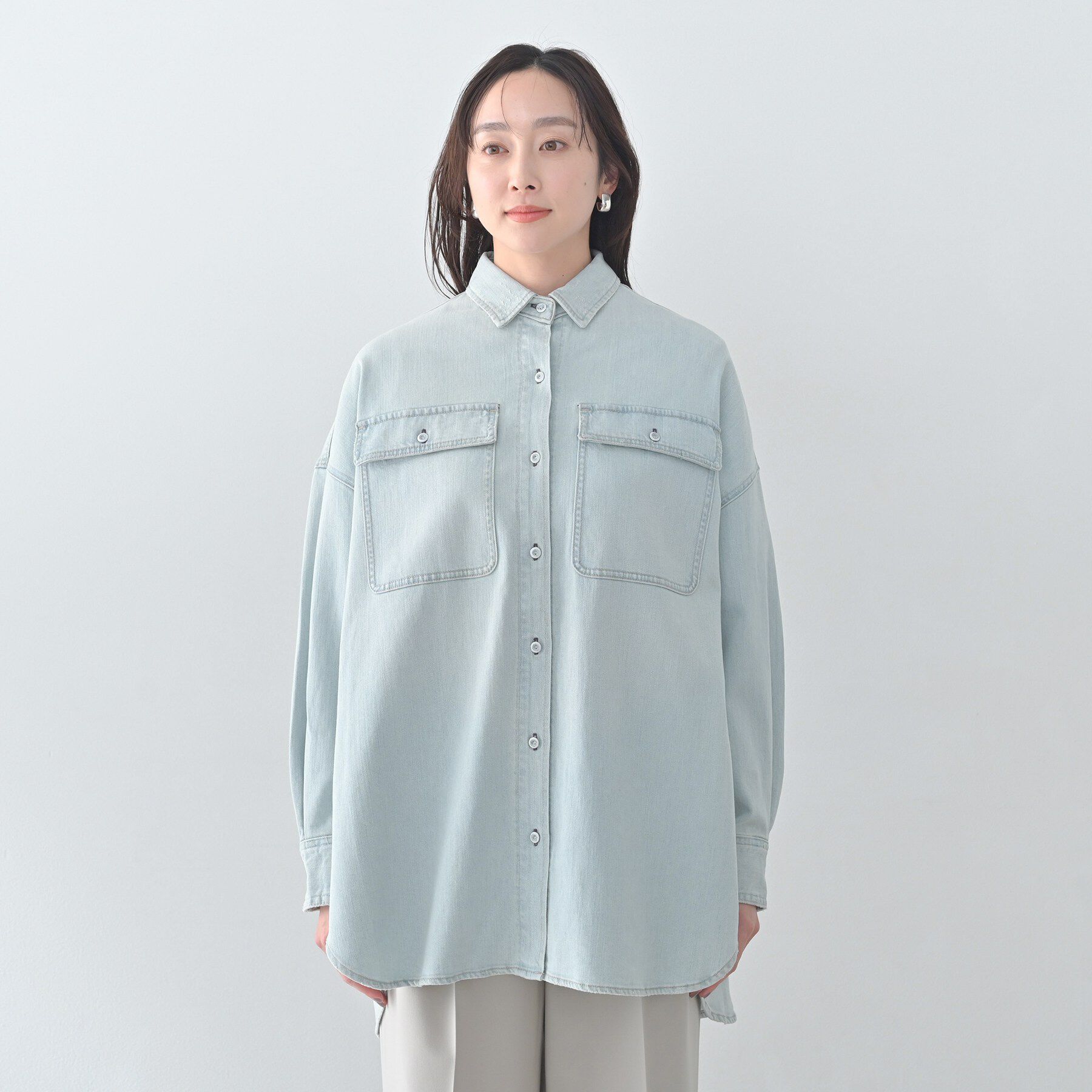 UNTITLED「【Healthy DENIM】Almond（アーモンド）ビッグシャツ」|シャツ・ブラウス|