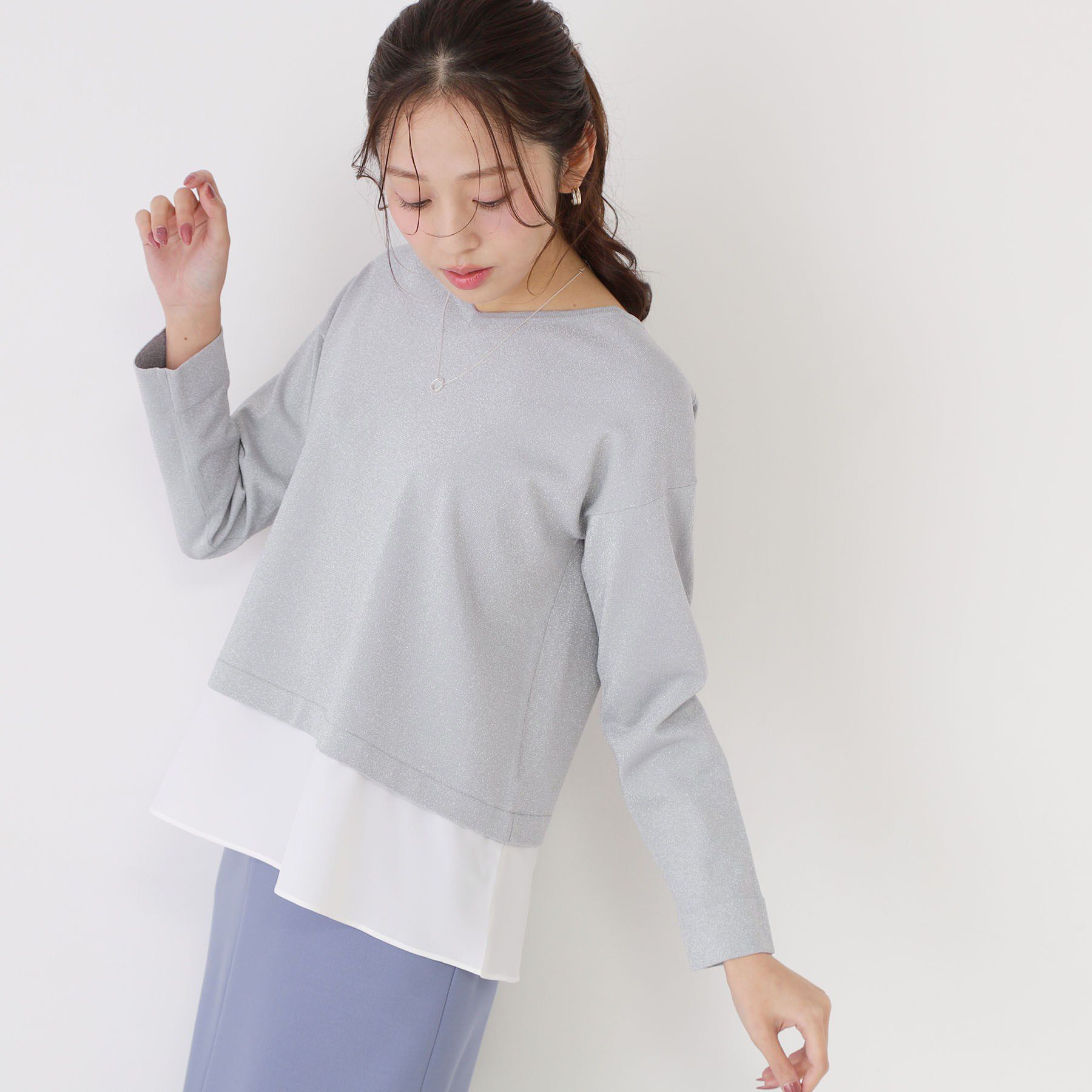 COUP DE CHANCE「【洗える】レイヤード風デザイントップス」|ニット・セーター|