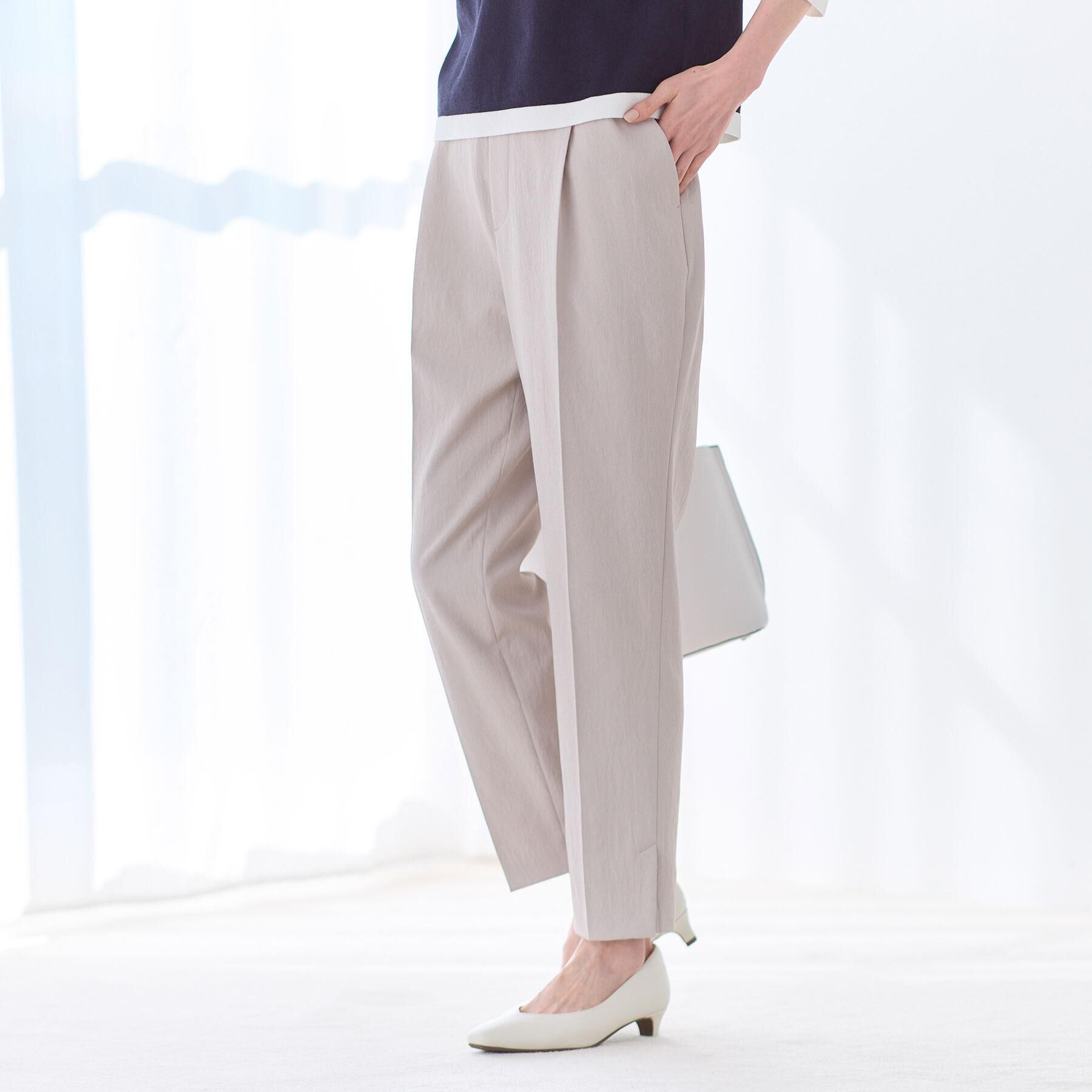 Reflect「【マシンウォッシュ可】センタープレスリラクシーイージーパンツ」|その他|グレージュ(050)