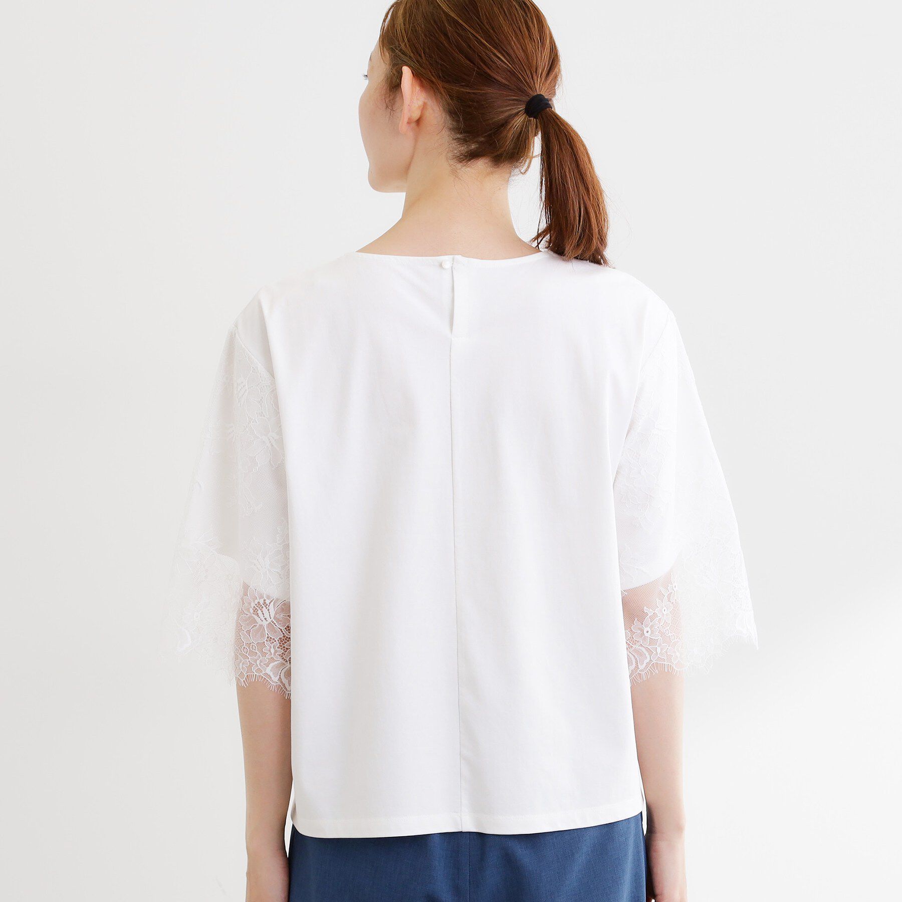 Reflect「【UVカット／接触冷感】スカラップレースジャージカットソー」|Tシャツ・カットソー|