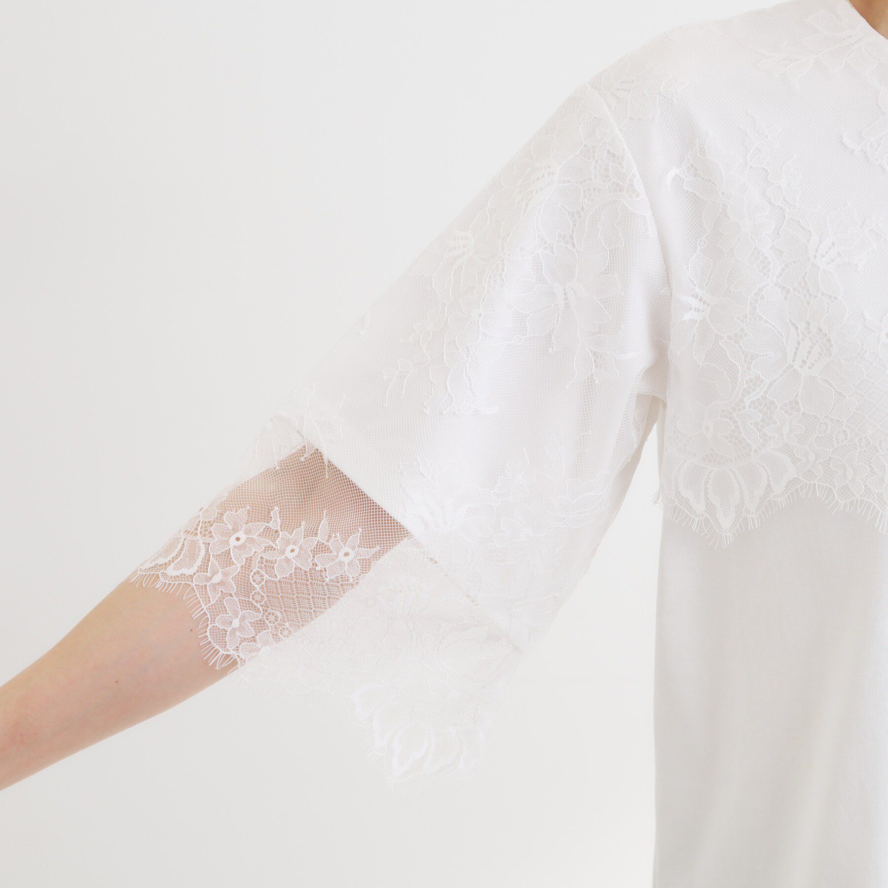 Reflect「【UVカット／接触冷感】スカラップレースジャージカットソー」|Tシャツ・カットソー|