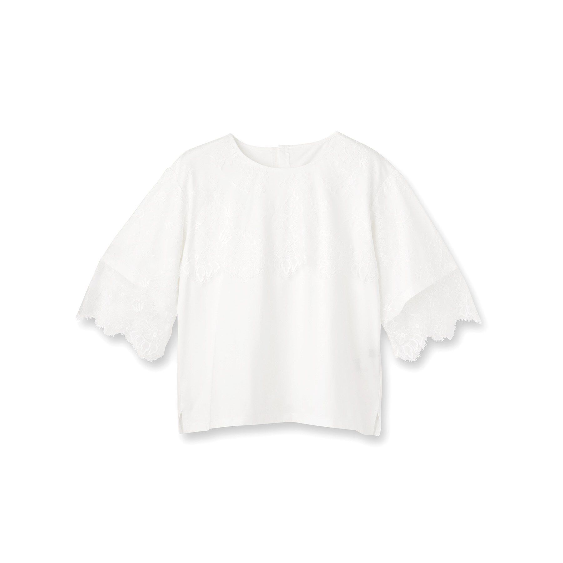 Reflect「【UVカット／接触冷感】スカラップレースジャージカットソー」|Tシャツ・カットソー|