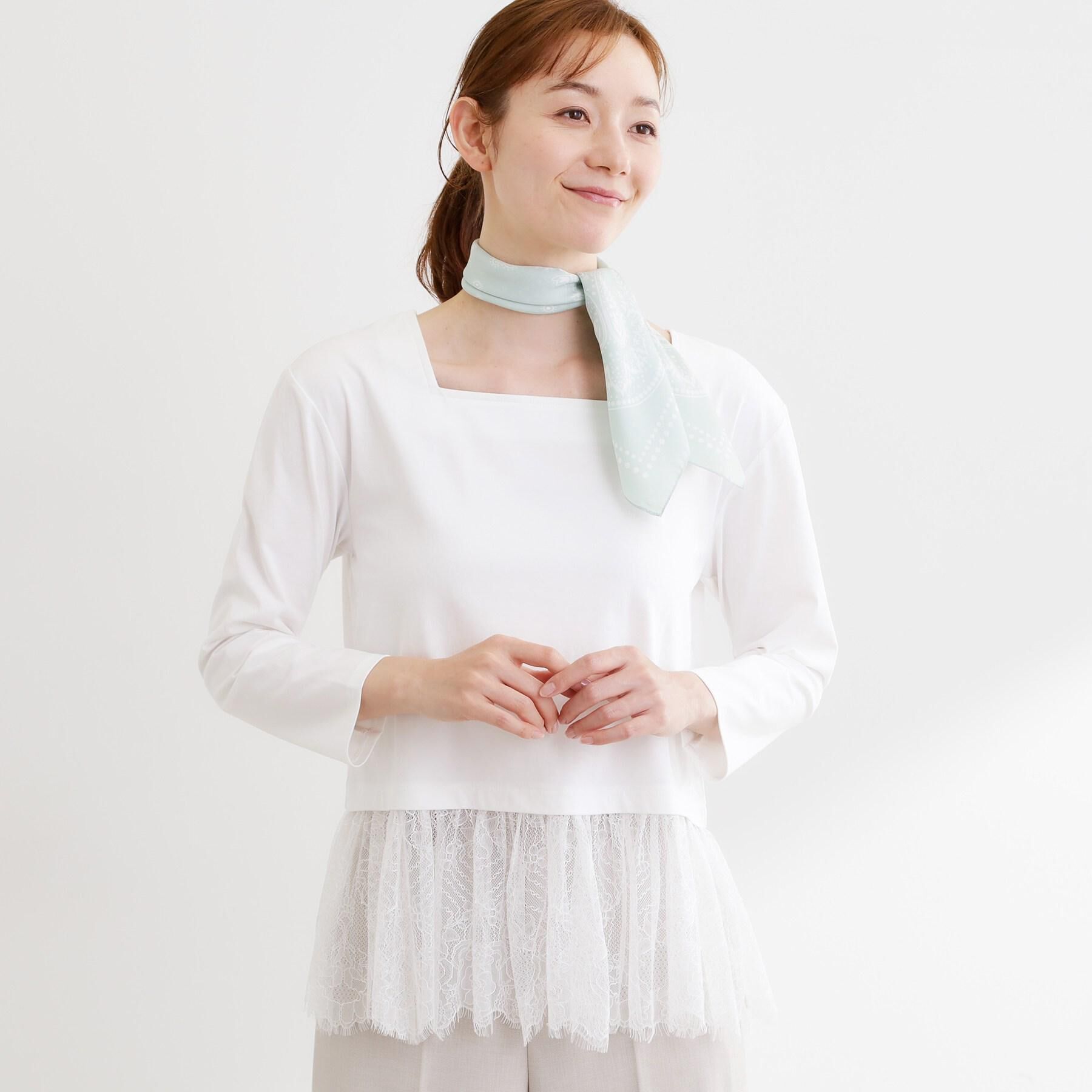 Reflect「【UVカット／接触冷感／レイヤードにおすすめ◎】レース切り替えプルオーバージャージ」|Tシャツ・カットソー|