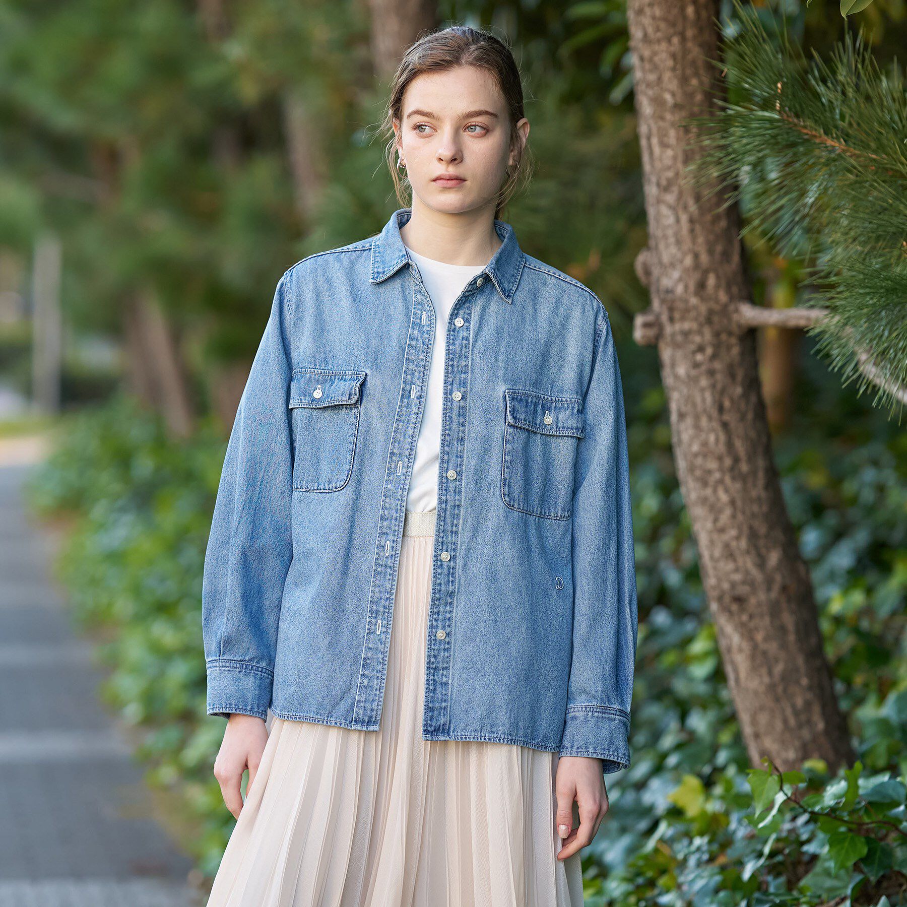DRESSTERIOR「【ウォッシャブル/羽織りにも】ライトオンスデニムシャツ」|シャツ・ブラウス|