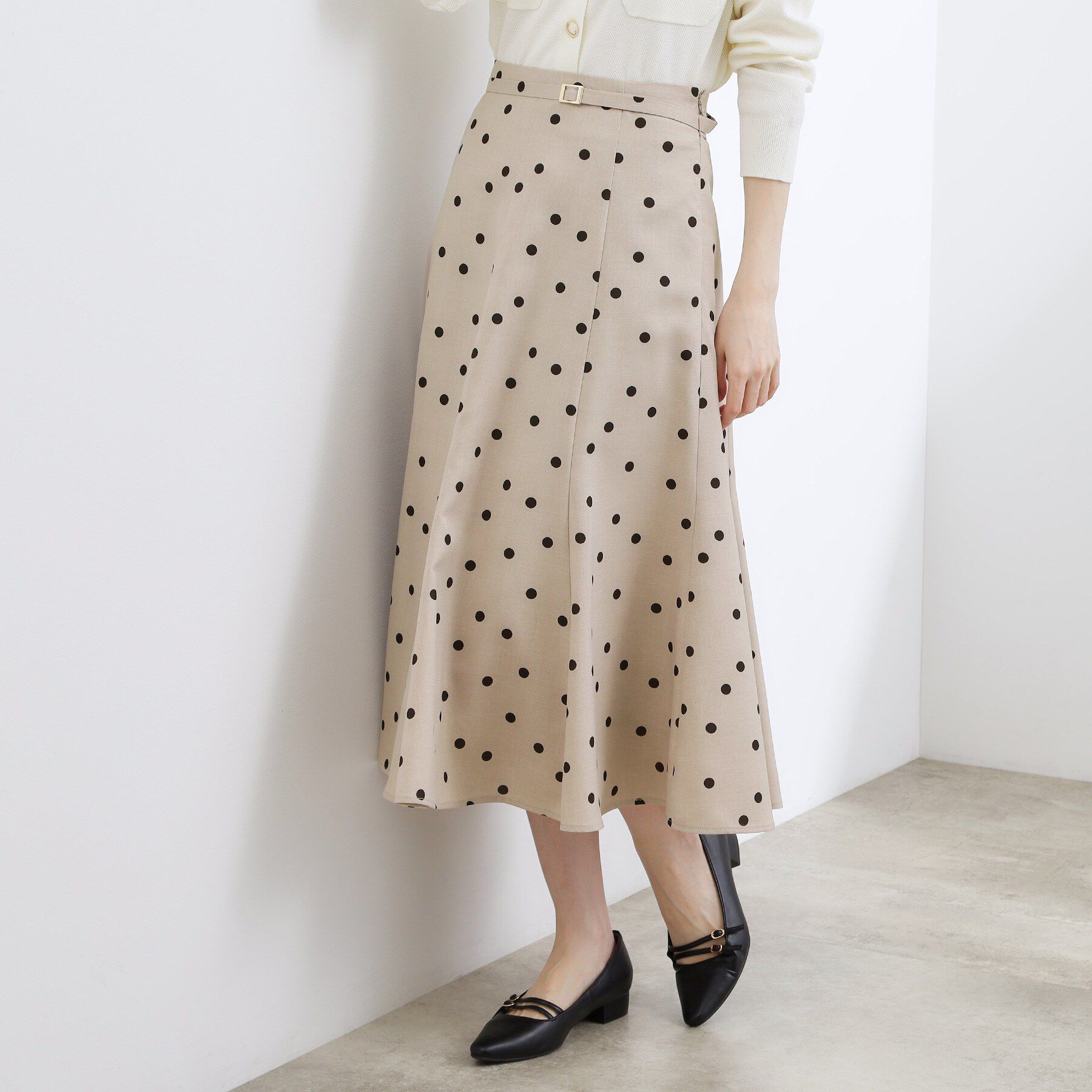 grove「【貴島明日香さん着用・洗える】ランダムドットマーメイドスカート」|スカート|ベージュドット(65
