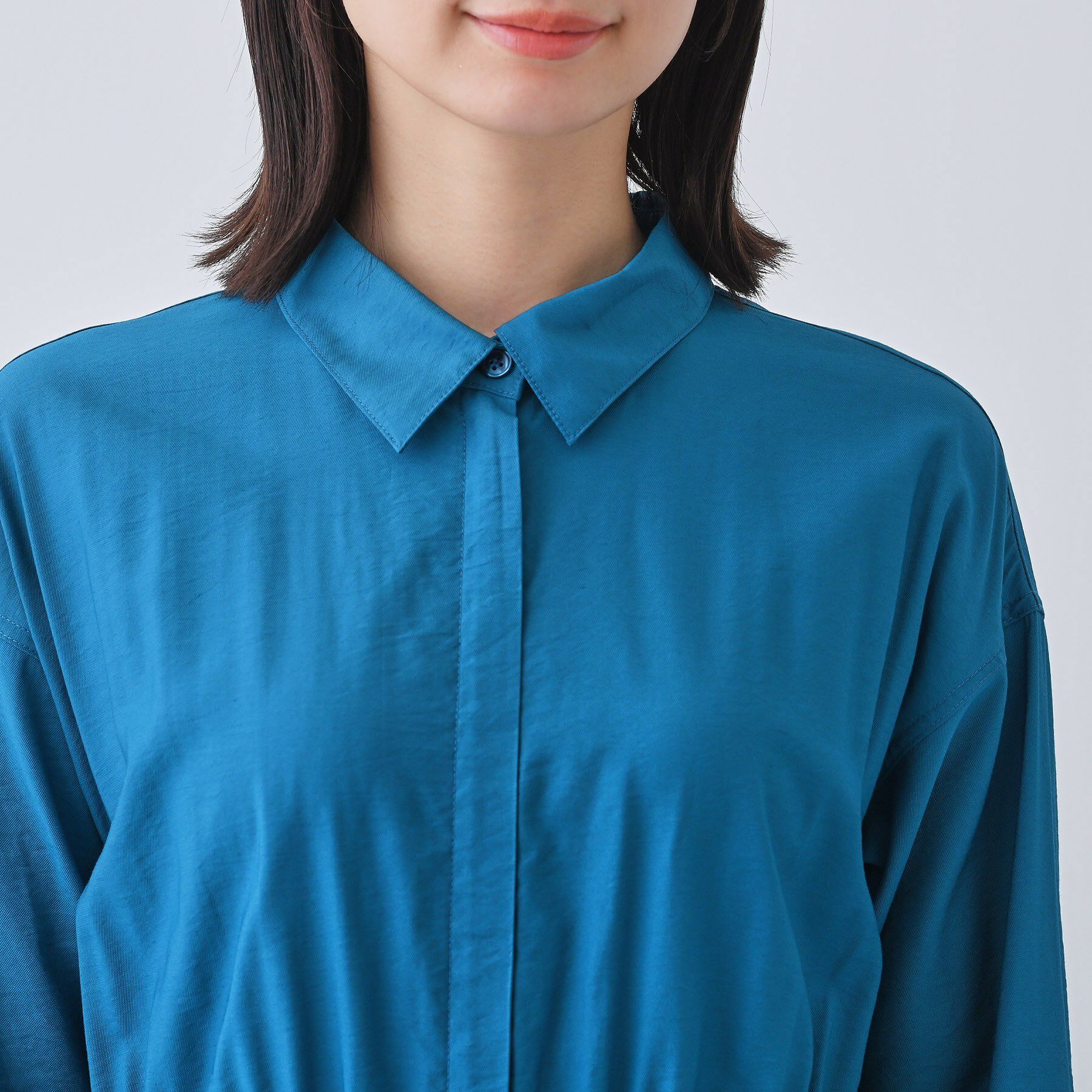 INDIVI「【洗える／2WAY】ワッシャー素材シャツ羽織りワンピース」|ワンピース|