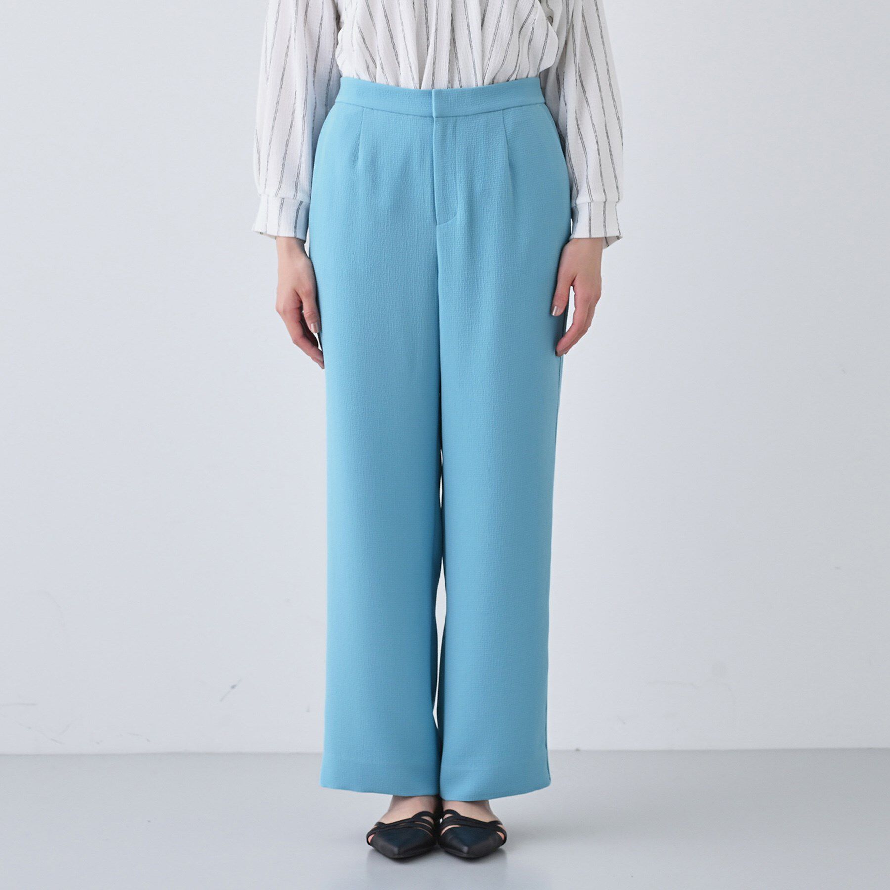 INDIVI「【洗える】サイドライン ストレートパンツ」|その他|