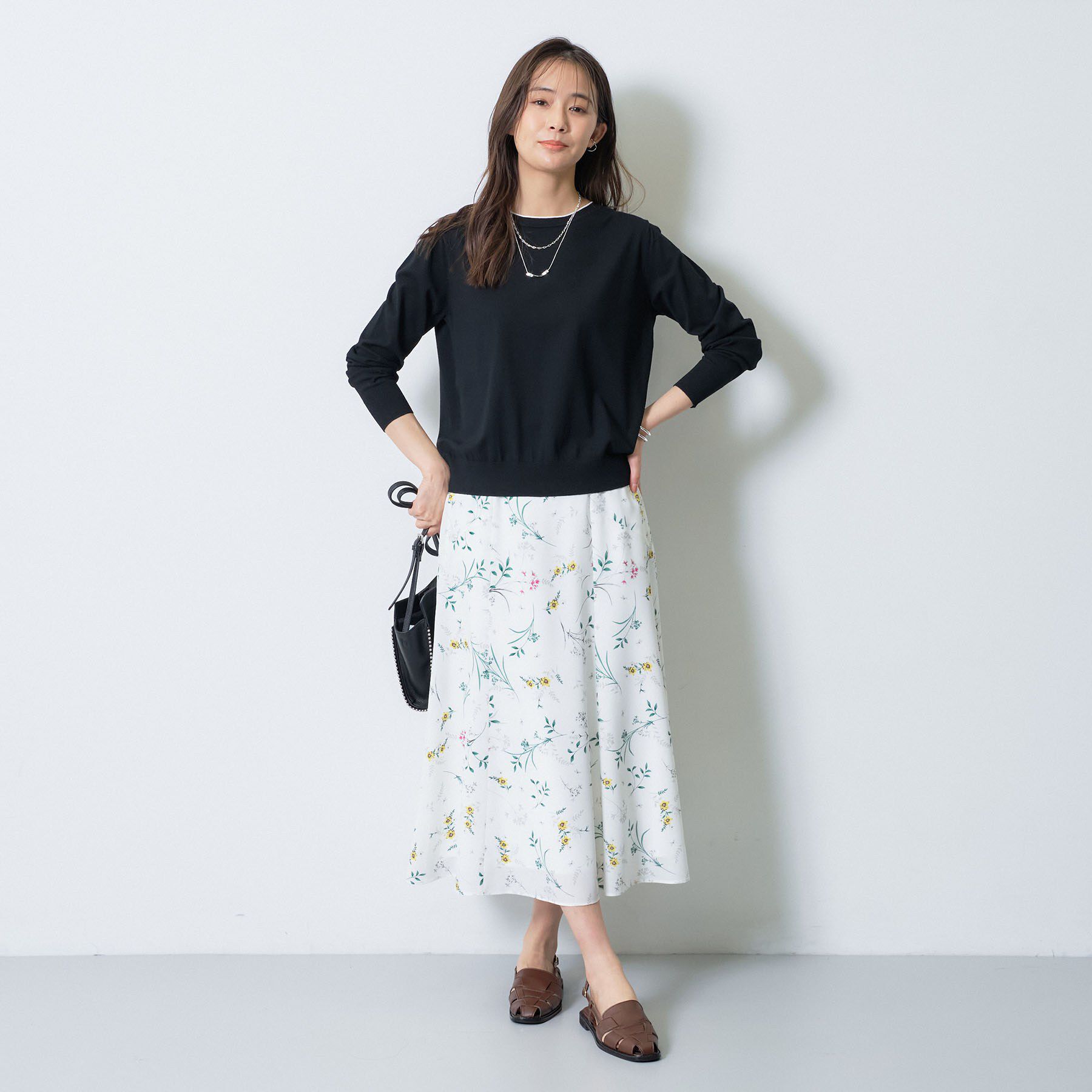 INDIVI「【洗える／アンサンブル可能】シンプルデザインニット」|ニット・セーター|