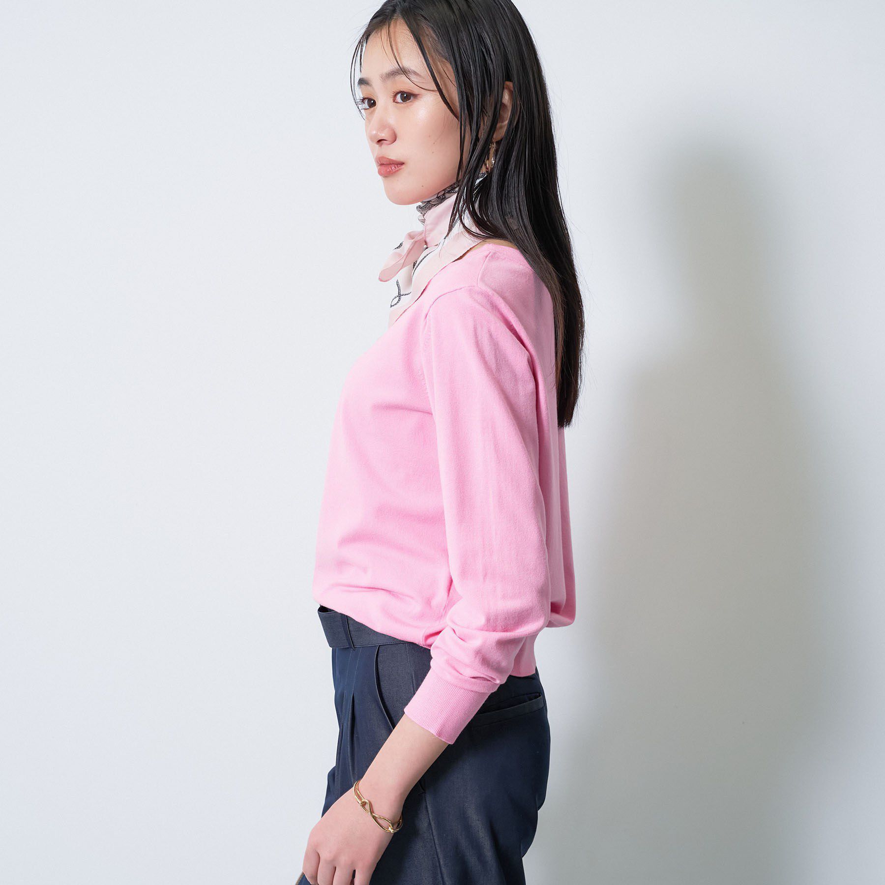 INDIVI「【洗える／アンサンブル可能】シンプルデザインニット」|ニット・セーター|