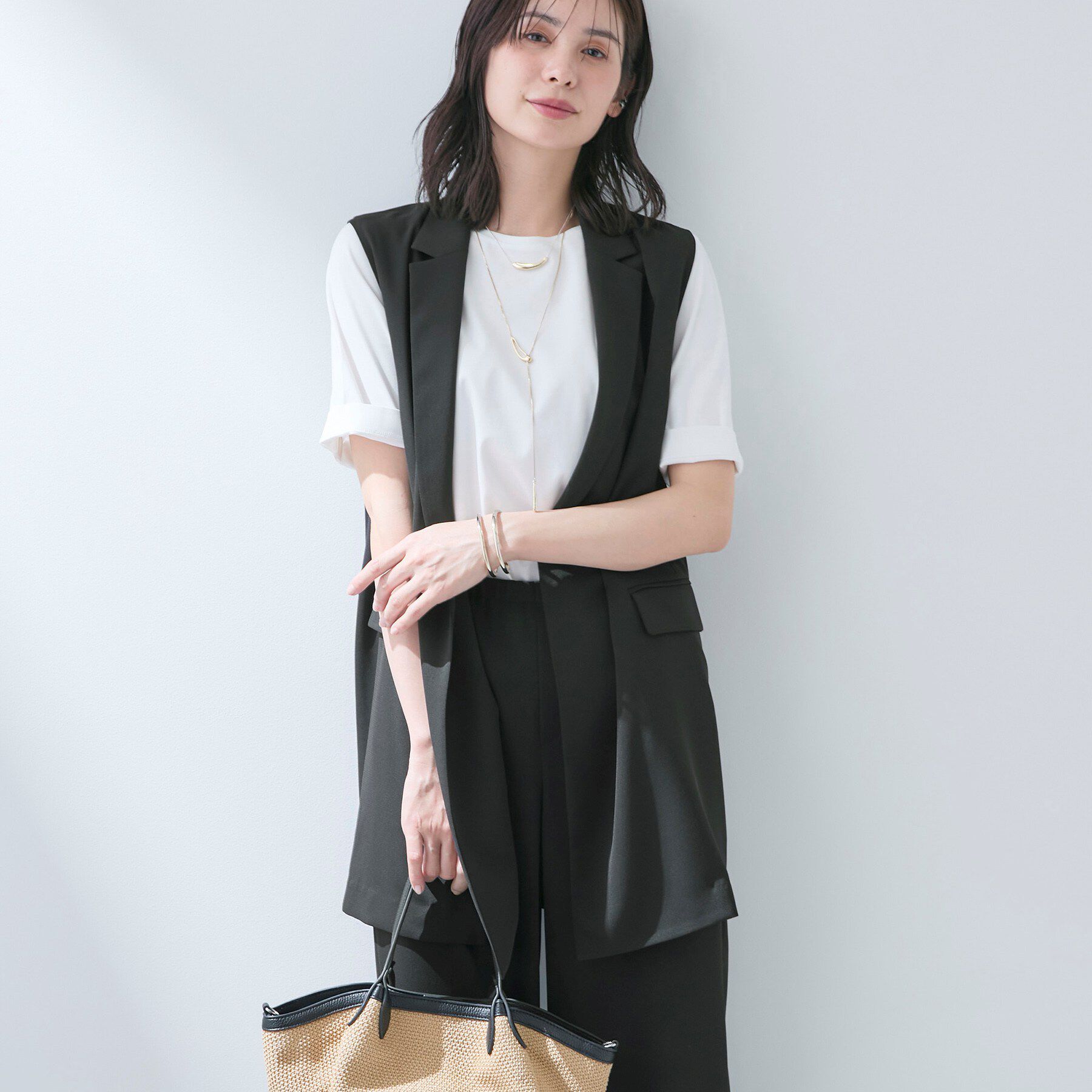 INDIVI「【さらに軽く軽快！／着る日傘】颯爽ジレジャケット」|ベスト・ジレ|