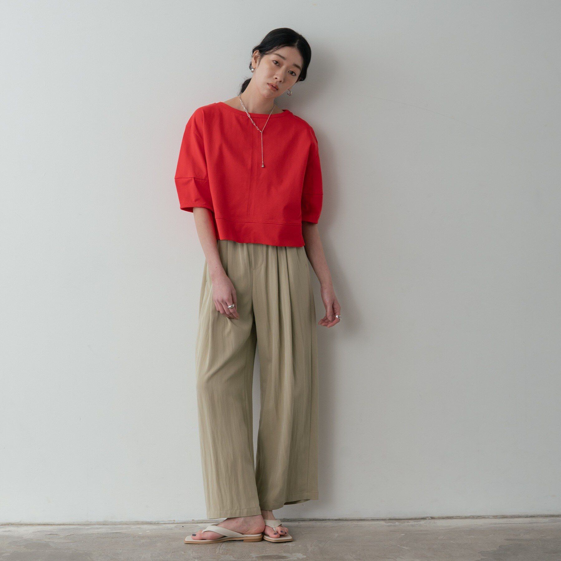 GALLEST「【マシンウォッシュ/接触冷感】ハーフスリーブフォルムカットソー」|Tシャツ・カットソー|