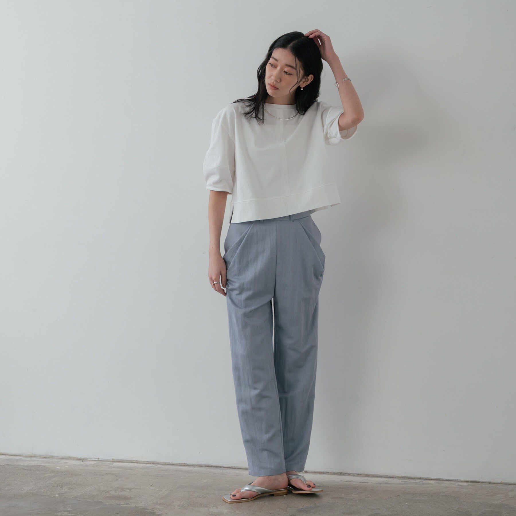 GALLEST「【マシンウォッシュ/接触冷感】ハーフスリーブフォルムカットソー」|Tシャツ・カットソー|