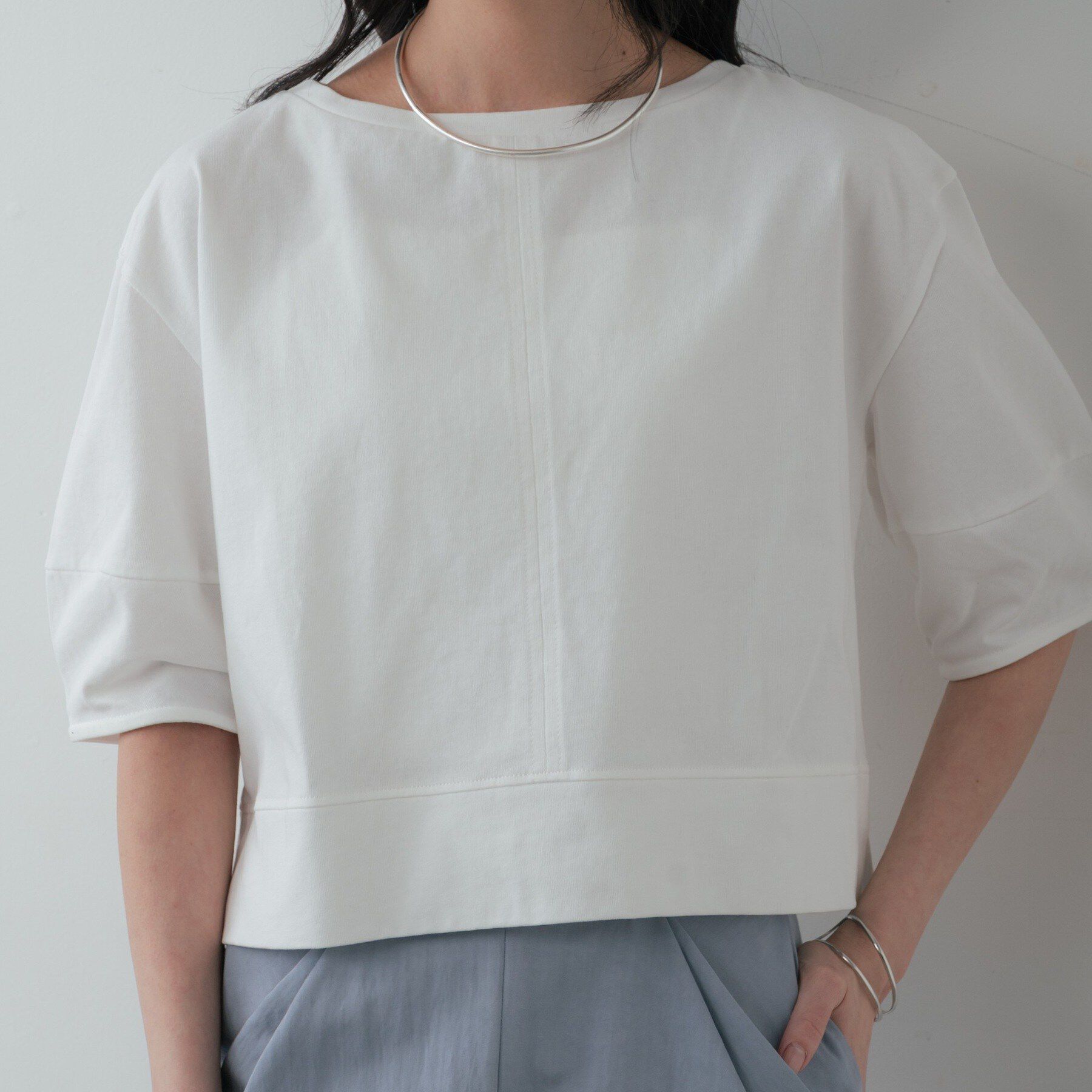 GALLEST「【マシンウォッシュ/接触冷感】ハーフスリーブフォルムカットソー」|Tシャツ・カットソー|