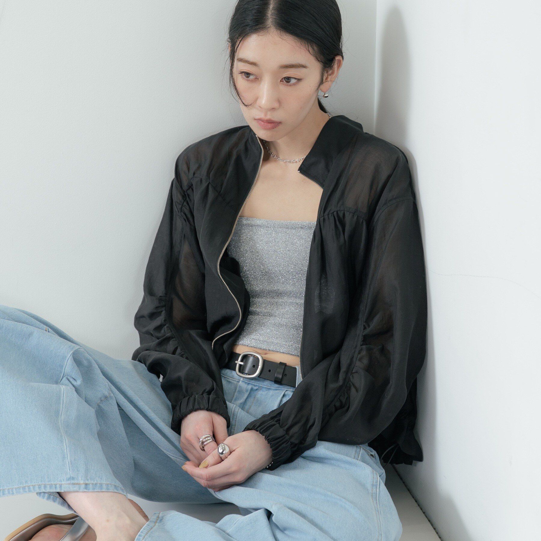 GALLEST「シアーシャーリングブルゾン」|ブルゾン・スタジャン|ブラック(019)