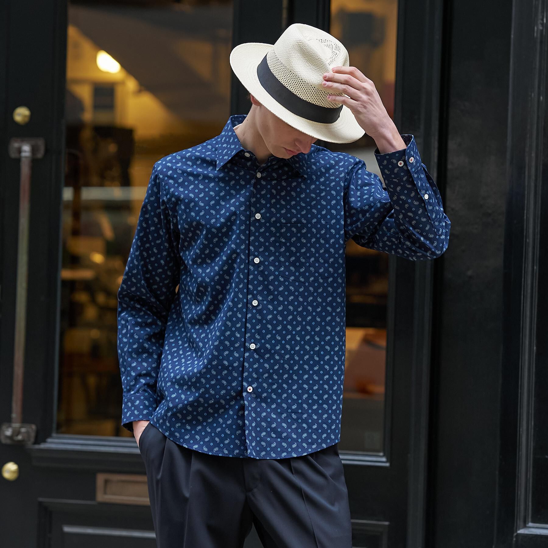 TAKEO KIKUCHI「【BOWLER HAT LABEL】小紋ペイズリープリント 長袖シャツ」|シャツ・ブラウス|