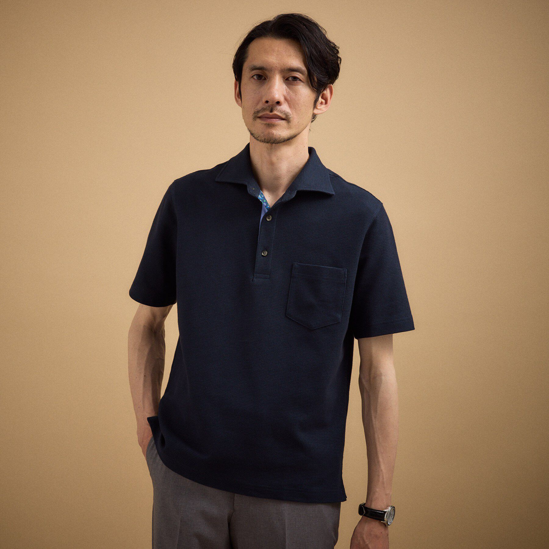 TAKEO KIKUCHI「【抗菌防臭】ハニカムメランジ ポロシャツ」|ポロシャツ|