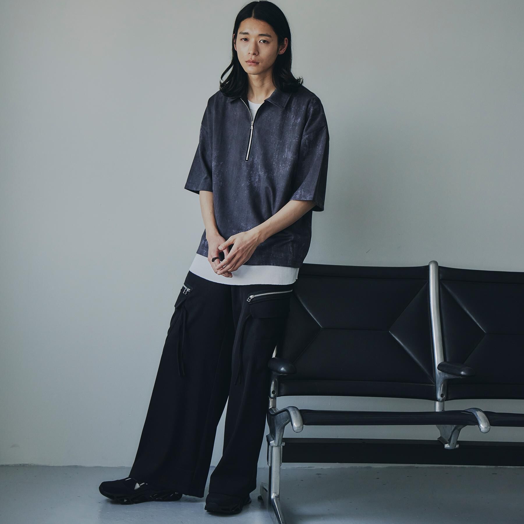 tk.TAKEO KIKUCHI「ヴィンテージライクハーフジップポロシャツ」|ポロシャツ|