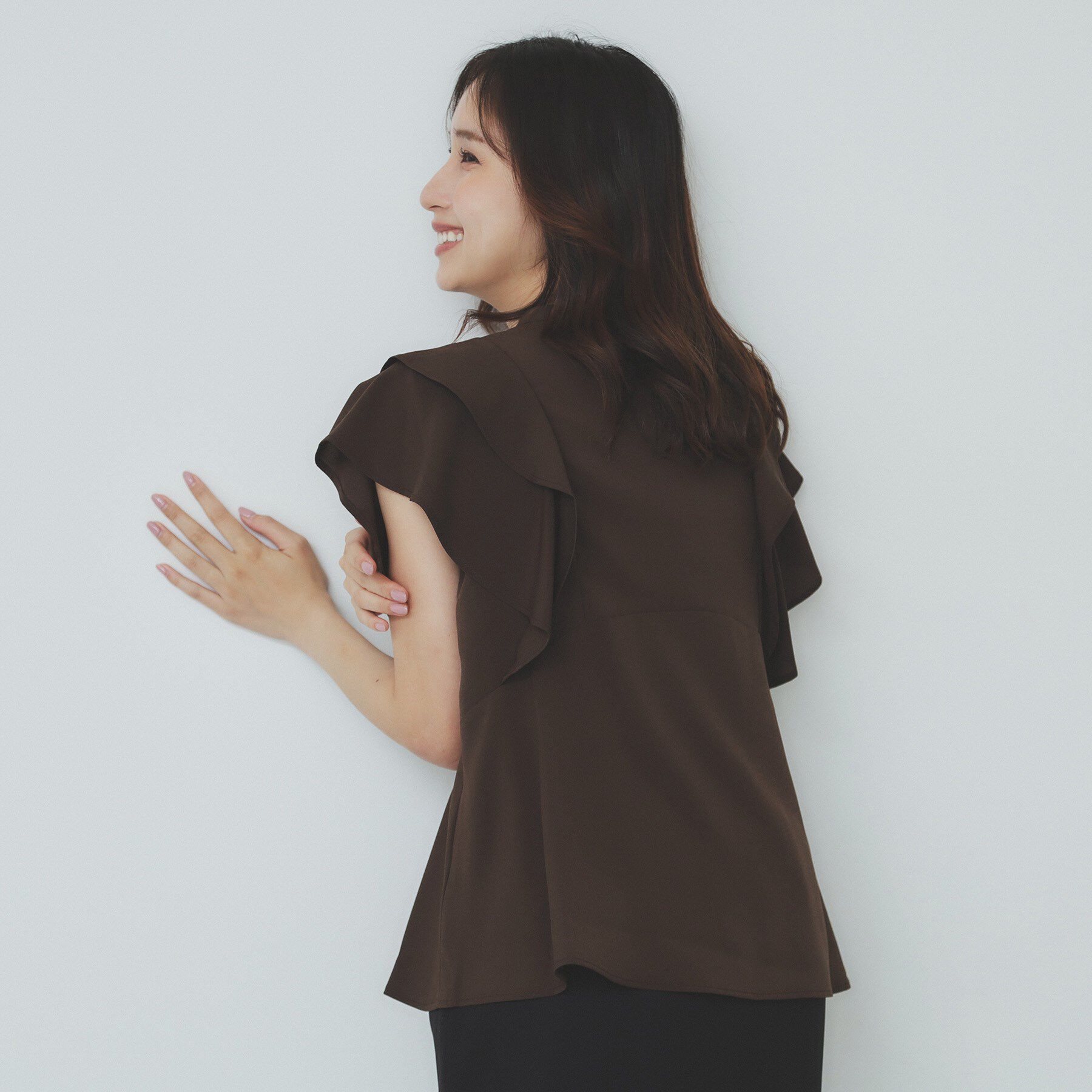 index「ダブルフリルバンドカラーブラウス【洗濯機洗い可/イージーアイロン/防シワ】」|シャツ・ブラウス|