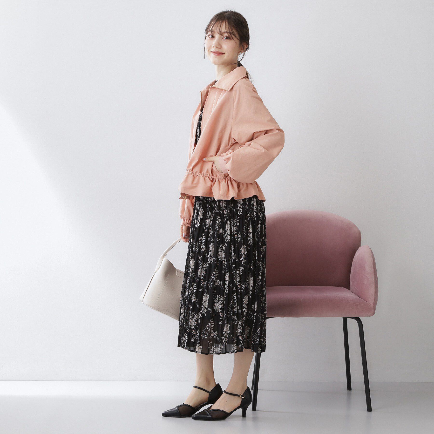 index「スタンドカラーペプラムブルゾン【洗濯機OK】」|ブルゾン・スタジャン|