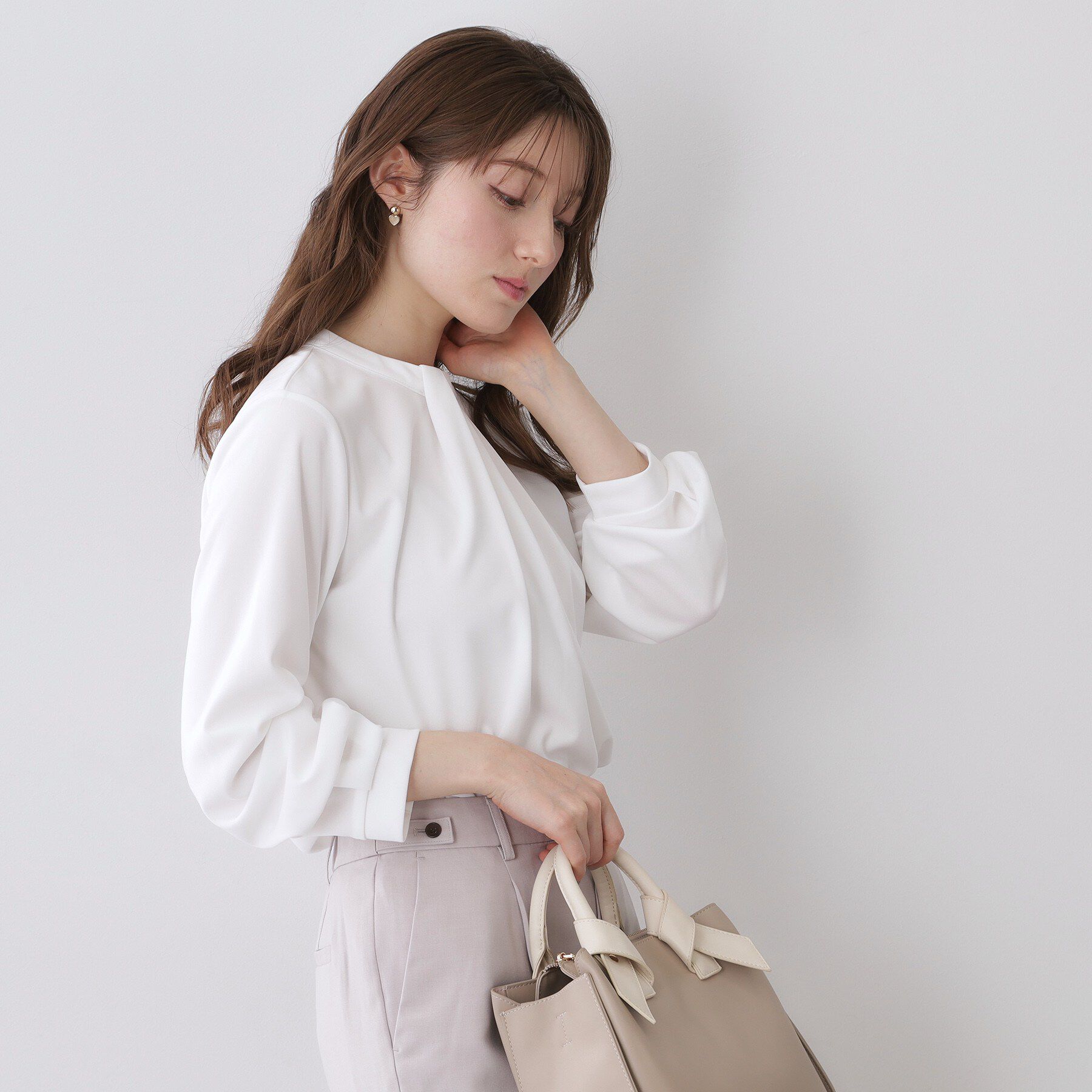 index「ランダムタックトップス【洗濯機OK/吸水速乾/接触冷感/UVケア】《5col》」|Tシャツ・カットソー|