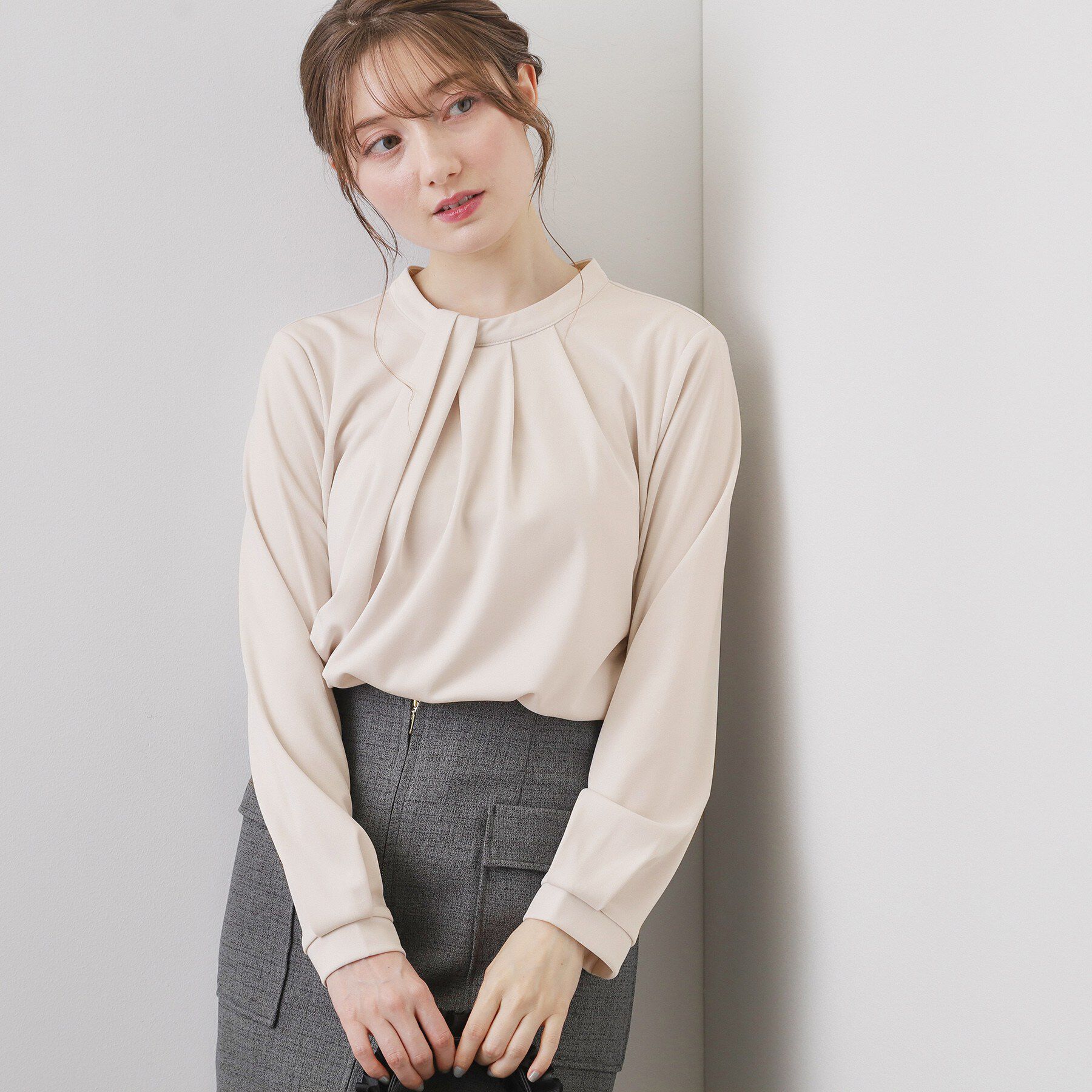 index「ランダムタックトップス【洗濯機OK/吸水速乾/接触冷感/UVケア】《5col》」|Tシャツ・カットソー|