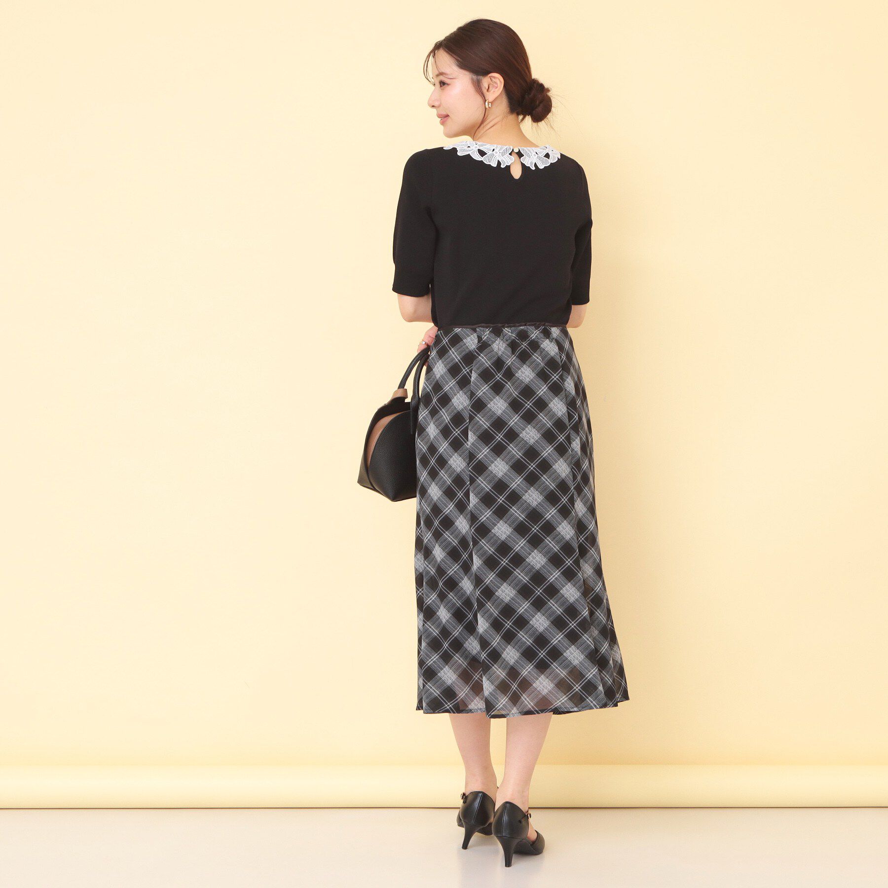 index「リボンレース衿リブニット【洗濯機OK／接触冷感】」|ニット・セーター|