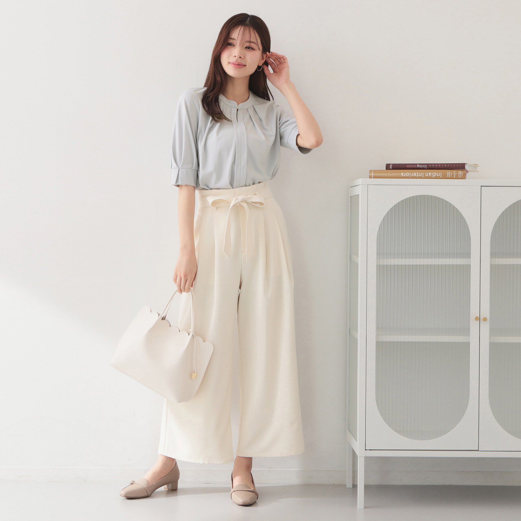 index「アセテートライクバンドカラートップス【洗濯機OK／吸水速乾／接触冷感／UVケア】」|Tシャツ・カットソー|