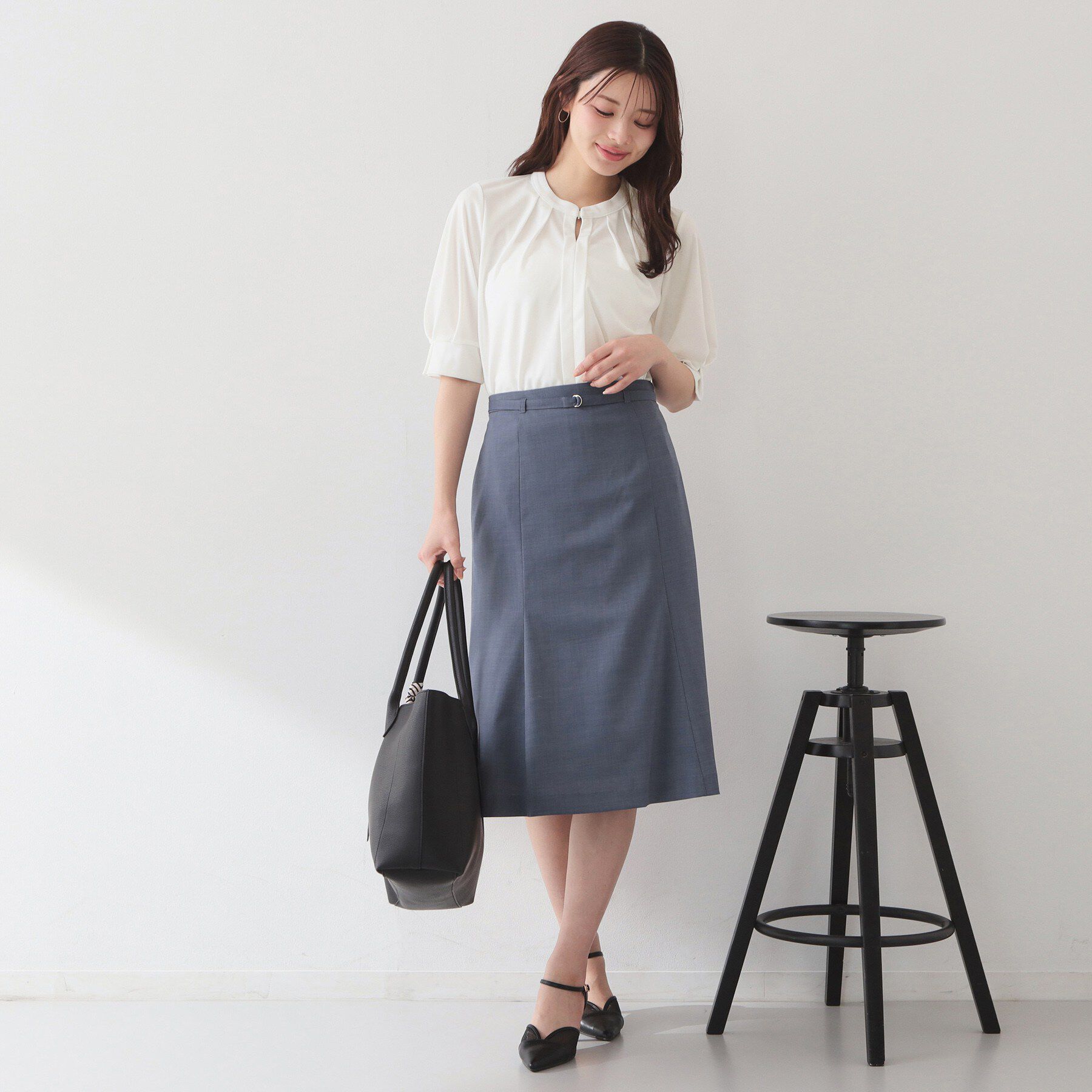 index「アセテートライクバンドカラートップス【洗濯機OK／吸水速乾／接触冷感／UVケア】」|Tシャツ・カットソー|