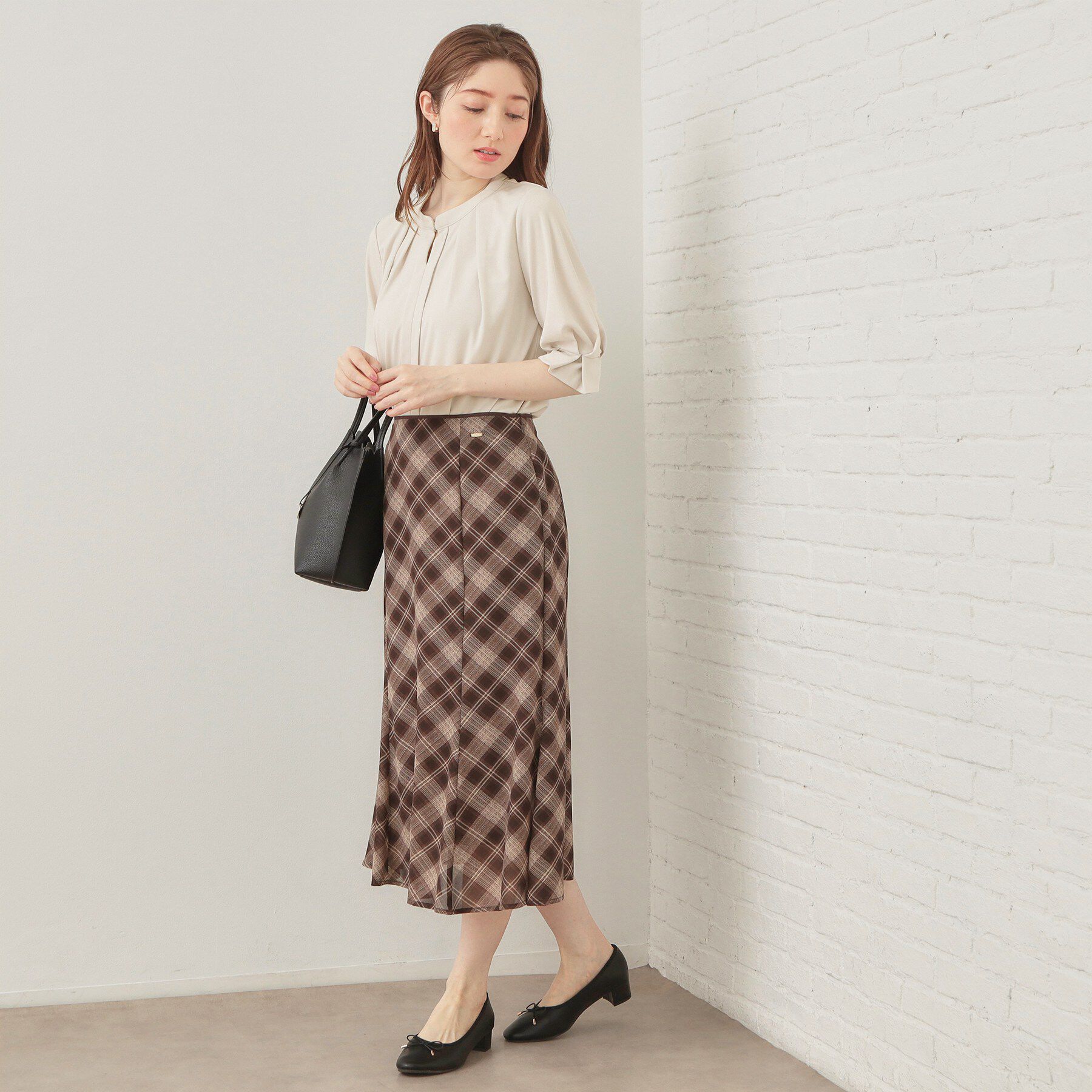 index「アセテートライクバンドカラートップス【洗濯機OK／吸水速乾／接触冷感／UVケア】」|Tシャツ・カットソー|