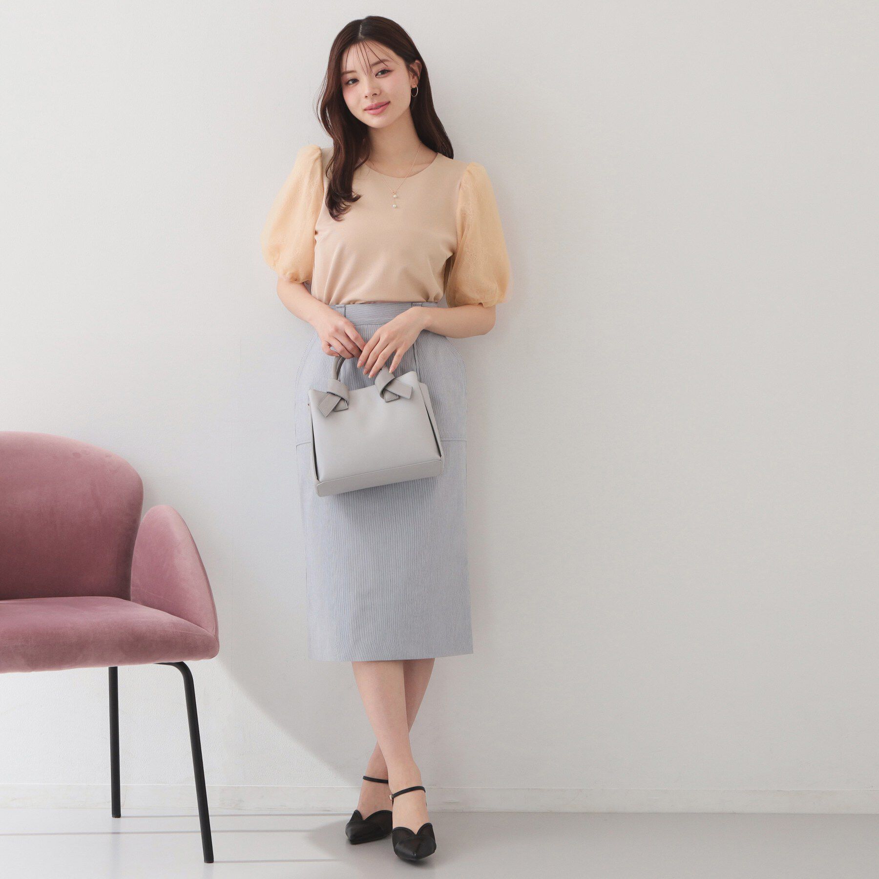 index「シアーバルーンスリーブトップス【洗濯機OK・接触冷感・UVケア】」|Tシャツ・カットソー|