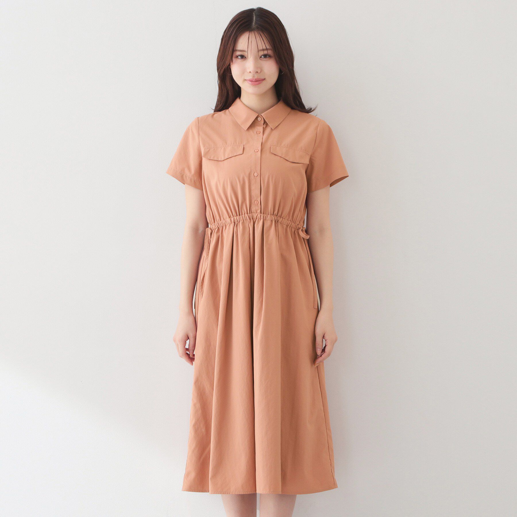 index「サイドリボンシャツワンピース【洗濯機OK・防シワ】」|ワンピース|