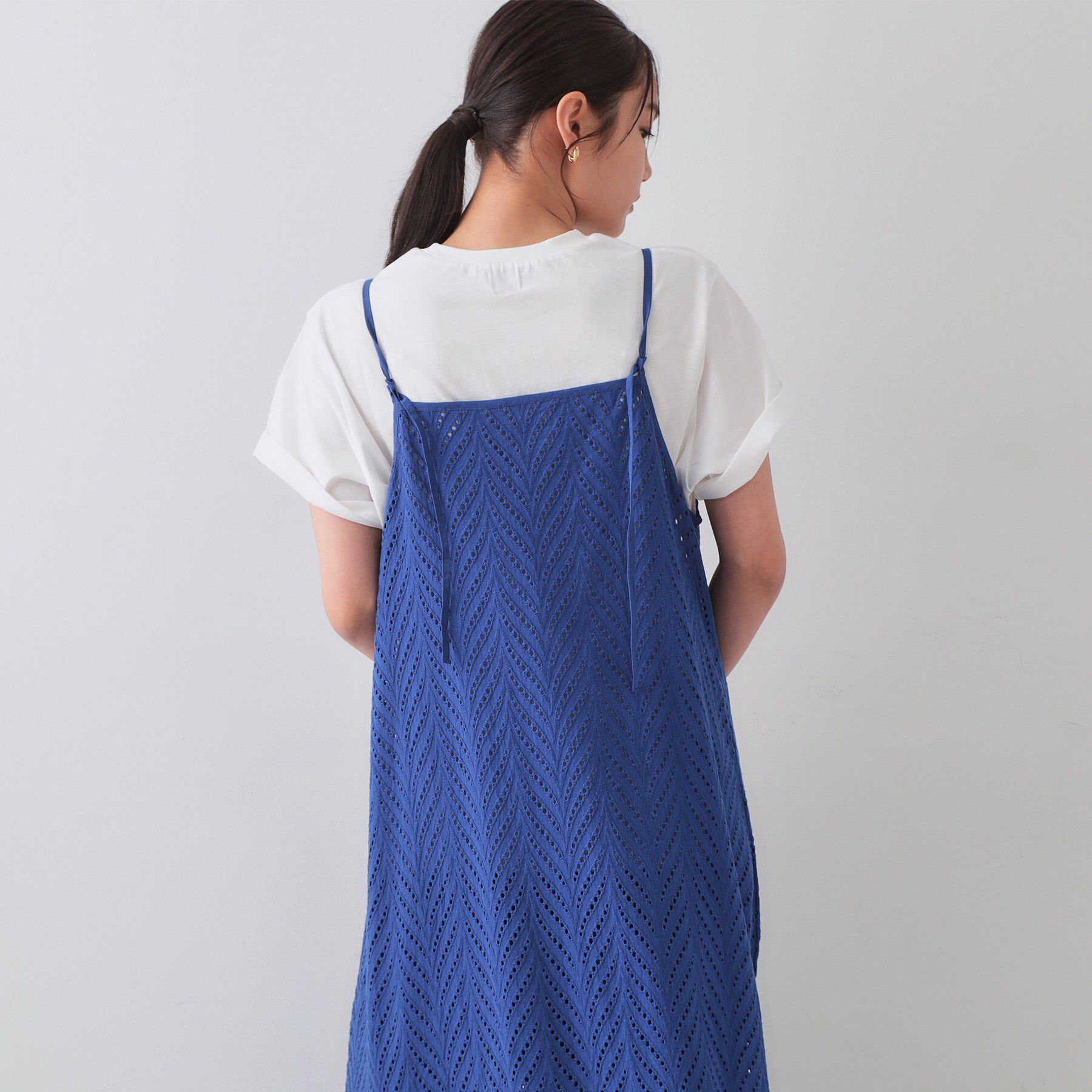 OPAQUE.CLIP「インドコットンアイレット刺繍キャミワンピース【洗える】」|ワンピース|